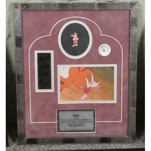 472 - A group of vintage framed pictures, including a presentation set of Piglet Series2 