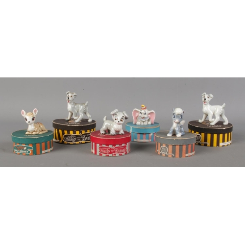 76 - Six Wade 'The Hat Box' miniature Whimsies. Includes Tramp, Scamp, Bambi and Dumbo.