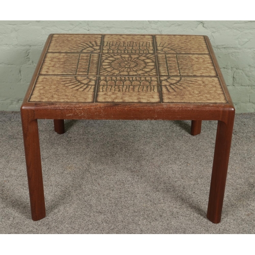 640 - A G Plan tile top square table.