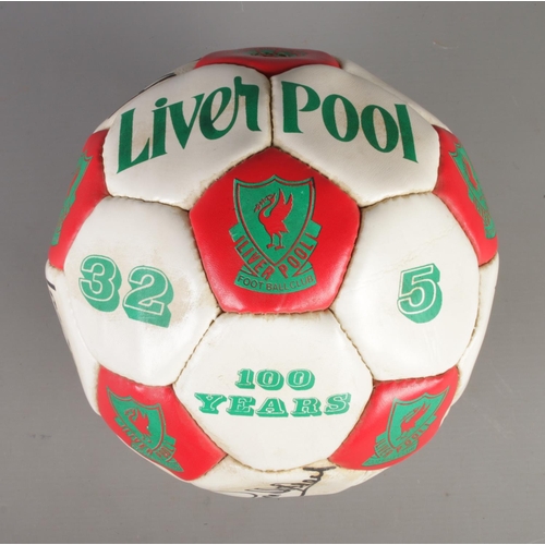 14 - A signed Liverpool FC 100 years centenary football featuring players such as Ian Rush, Bruce Grobbel... 