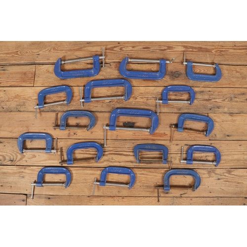 192 - A large collection of g clamps including examples