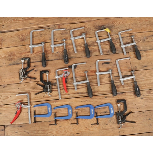 194 - A quantity of Makita F clamps along with a selection of other clamps.