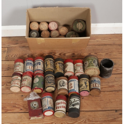 207 - A collection of Edison bell phonograph cylinders, with original tubs.