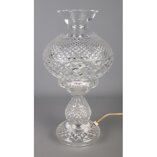 3 - A Waterford cut crystal table lamp in the Inishmaan/Inishmore pattern. Approx. height 35cm.