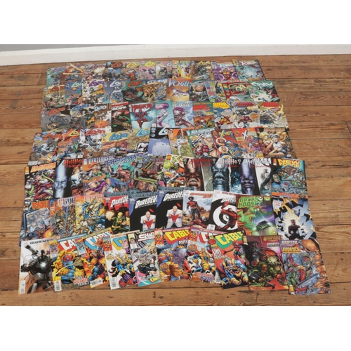 244 - A box of assorted Marvel and DC comics dating from the 1990's onwards to include Cable, X-Men, Damag... 