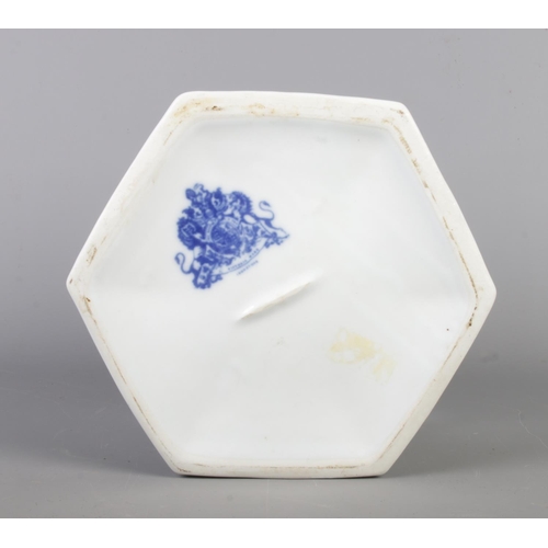 37 - A large Chinoiserie pavilion blue & white lantern by Victoria Ware Ironstone, decorated with floral ... 