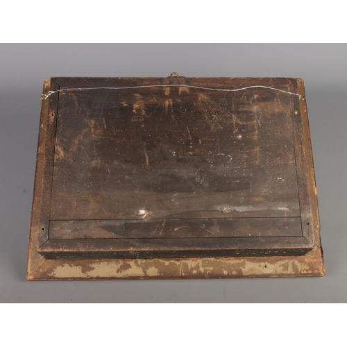 62 - A 19th century sailing diorama, housed in a maple frame with glass, measuring H32 cm x W42 x D7.5 cm... 