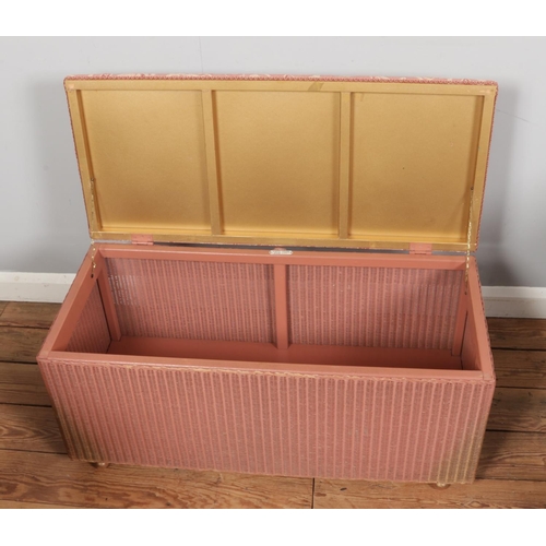 528 - Vintage Lloyd Loom upholstered chest and 