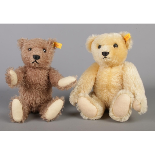 16 - Two Steiff teddy bears; 000379 and 005441. Both having button-in-ear and the blonde example having g... 