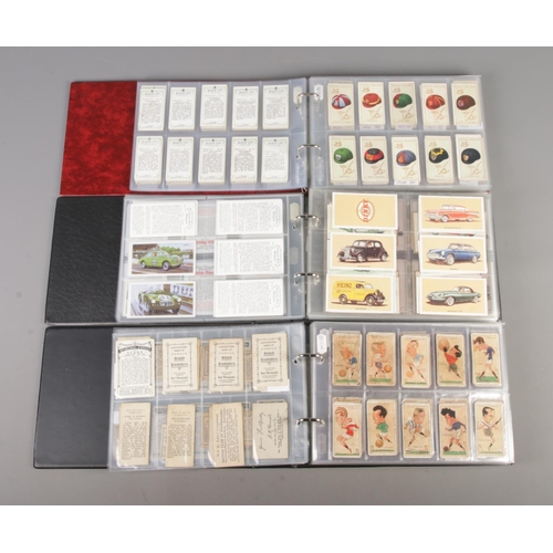 49 - Three albums of part sets of Cigarette and collectors cards, containing Motor Cars, Engineering Wond... 