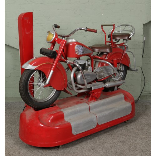 1 - A 1950's/60's Lenaerts free-standing 'Indian Chief' motorbike carousel ride. Produced between 1955-1... 