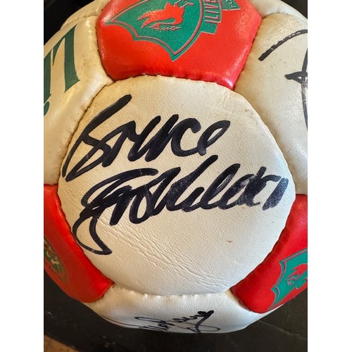 14 - A signed Liverpool FC 100 years centenary football featuring players such as Ian Rush, Bruce Grobbel... 