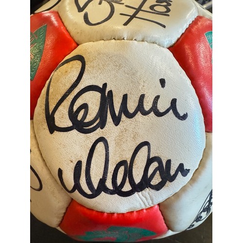 14 - A signed Liverpool FC 100 years centenary football featuring players such as Ian Rush, Bruce Grobbel... 