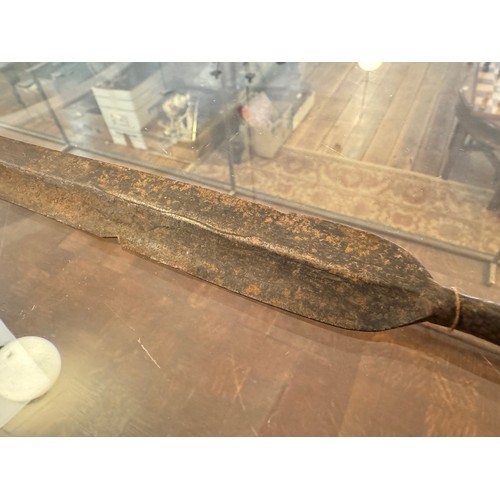 490 - Two African tribal spear possibly Zulu. Longest 145cm.