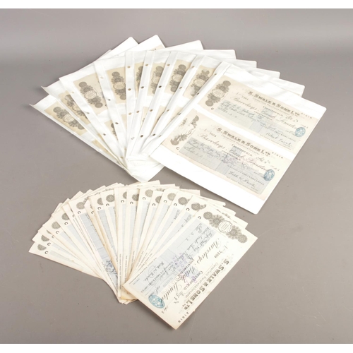 44 - A collection of fifty-one vintage local cheques from Barclays Bank Chesterfield, dated 1943. Payee S... 