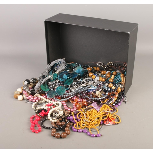 80 - A box of modern dress jewellery