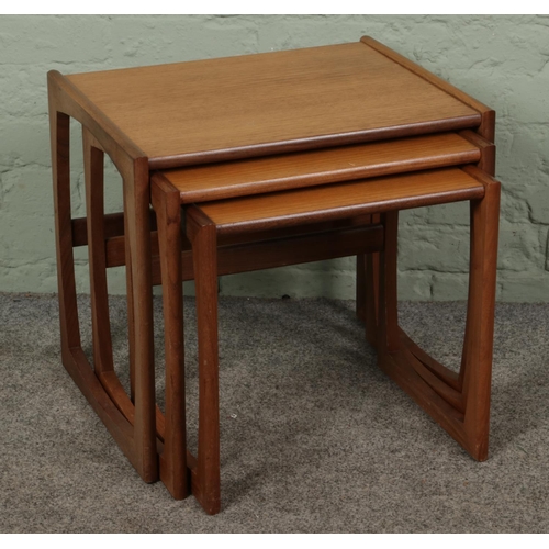 380 - A teak G Plan Quadrille design nest of three tables.

Hx50cm
Wx53cm
Dx42cm