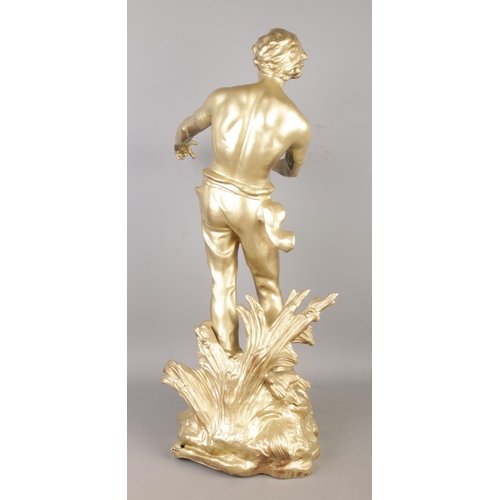 95 - A large early 20th century gilt spelter figure 