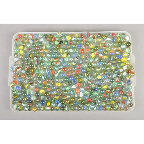 14 - A tray containing a large quantity of vintage glass marbles.