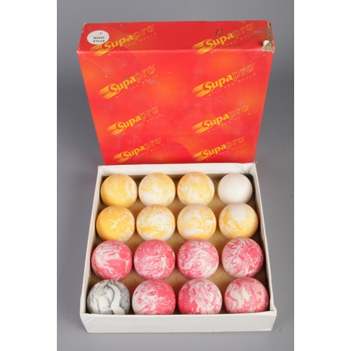 37 - A boxed complete set of Supapro billiard balls in style number 3245M.