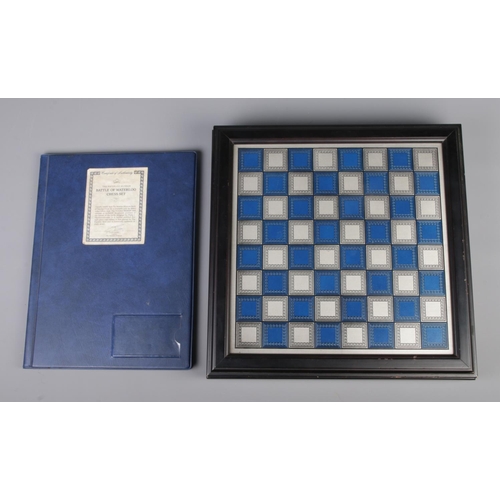 4 - The Franklin Mint and The Waterloo Museum; A Battle of Waterloo Chess Set, with board and pewter pie... 