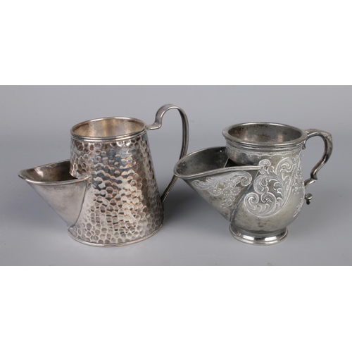 60 - Two late 19th/early 20th century white metal shaving mugs. Includes Benetfink & Co example and a sil... 