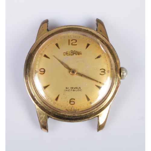 396 - A gents Delbana 30 jewels Incabloc automatic wristwatch head.