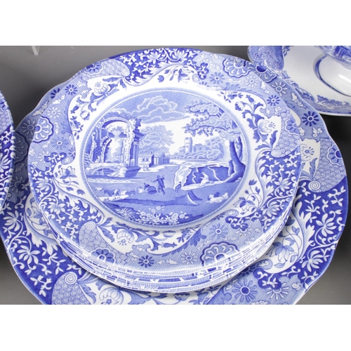 5 - A large collection of Spode blue & white tableware, mostly in the Italian pattern, including plates,... 