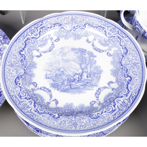 5 - A large collection of Spode blue & white tableware, mostly in the Italian pattern, including plates,... 