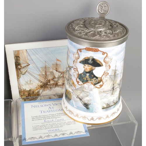 42 - A collection of vintage tankards and cups, including National Maritime Museum 