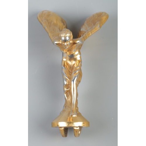 25 - A gilt metal hood/car mascot modelled as The Spirit of Ecstasy. Stamped Rolls Royce Motors Limited t... 