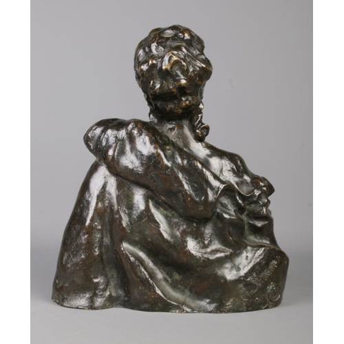 33 - Edgardo Simone (1890-1948) a bronze bust of Marie Antoinette. Cast in the Lost Wax method. Signed an... 