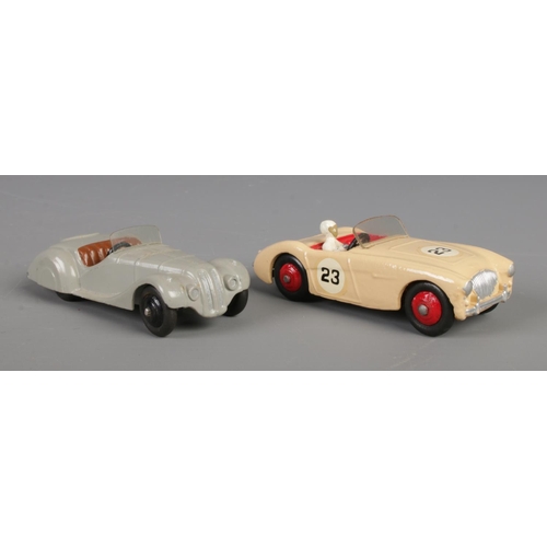 78 - Two Dinky Meccano diecast model cars; cream Austin Healey 109 and Frazer Nash 38A.