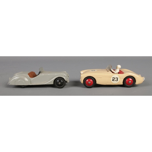 78 - Two Dinky Meccano diecast model cars; cream Austin Healey 109 and Frazer Nash 38A.