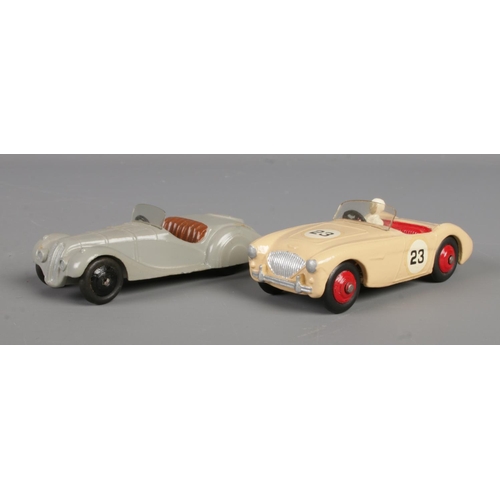 78 - Two Dinky Meccano diecast model cars; cream Austin Healey 109 and Frazer Nash 38A.