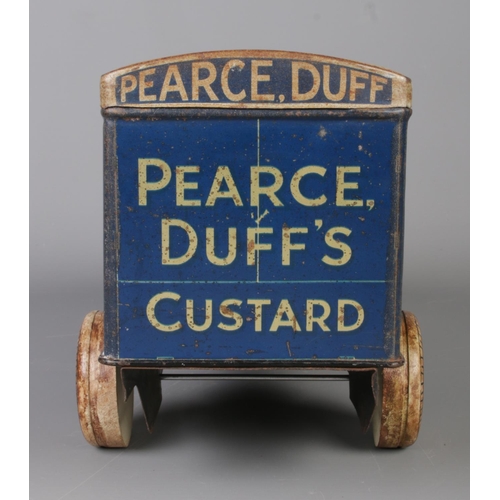 81 - A vintage Pearce Duff Custard/Blanc Mange advertising tin modelled as a delivery lorry. Length 32cm.