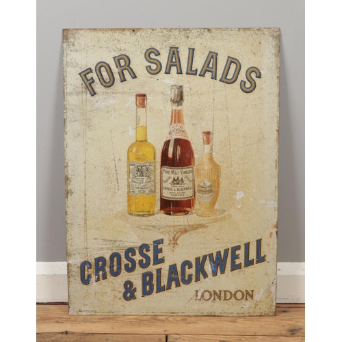 83 - An enamelled advertising sign for Crosse & Blackwell. Manufactured by Max Cremnitz, Paris. 64cm x 47... 