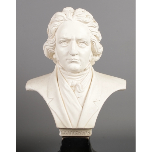 263 - Three vintage bust statues: Chopin (plaster marked 