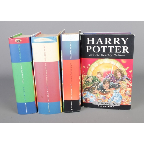 267 - J.K Rowling, Harry Potter four first edition books to include Order of the Phoenix, Half-Blood Princ... 