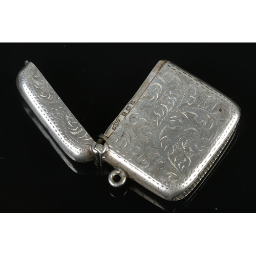 479 - An Edwardian silver vesta case assayed Birmingham 1911 Joseph Gloster Ltd.

22.32g