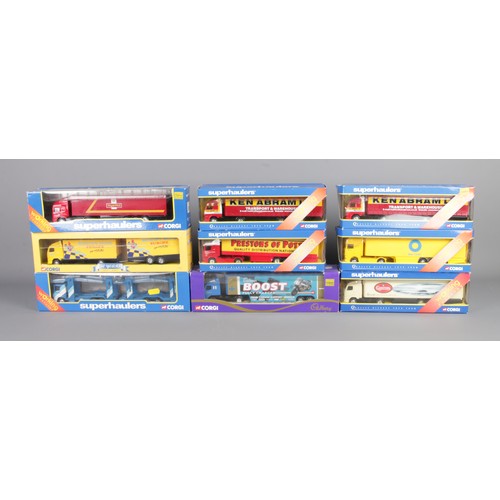 276 - Nine boxed Corgi die-cast haulage vehicles, includes Corgi Superhaulers - ERF Box Trailer Royal Mail... 