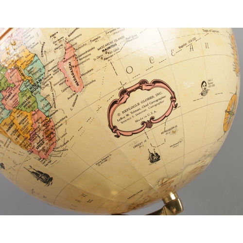 16 - A hardwood based educational globe by Replogle Globes Inc. USA, height 36cm.