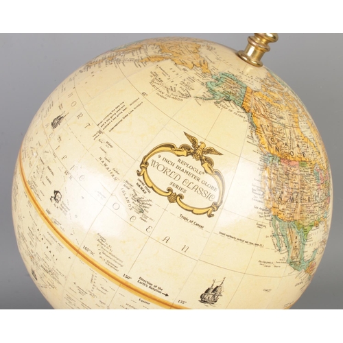 16 - A hardwood based educational globe by Replogle Globes Inc. USA, height 36cm.