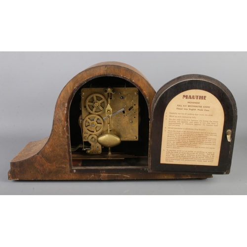 32 - Three vintage clocks, including Smith Enfield mantel clock, Slate quartz table clock and a Mauthe We... 