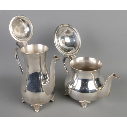 42 - A four piece silver-plated tea set.