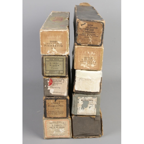 6 - Ten Victorian full scale Pianola rolls, all boxed offer a great variety of music, including 01644 Ro... 