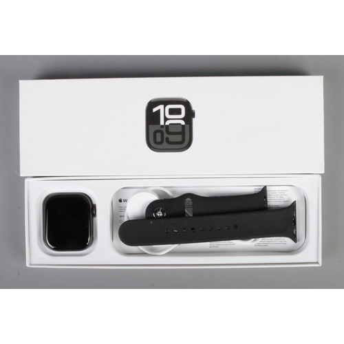 513 - A boxed Apple Series 10 GPS Aluminium 46mm smart watch with charging cable and strap. Serial number ... 