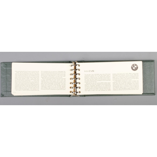 423 - The John Pinches '100 Greatest Cars' silver miniature collection in fitted case along with folder in... 