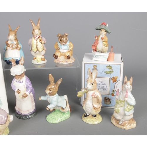 A collection of Peter Rabbit porcelain, including a photo frame ...