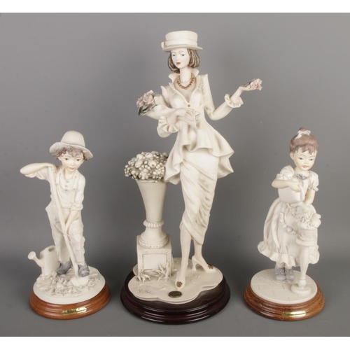 17 - A group of collectable figurines, including Italian A.D.L. pieces, a Capodimonte lady figurine (H37c... 